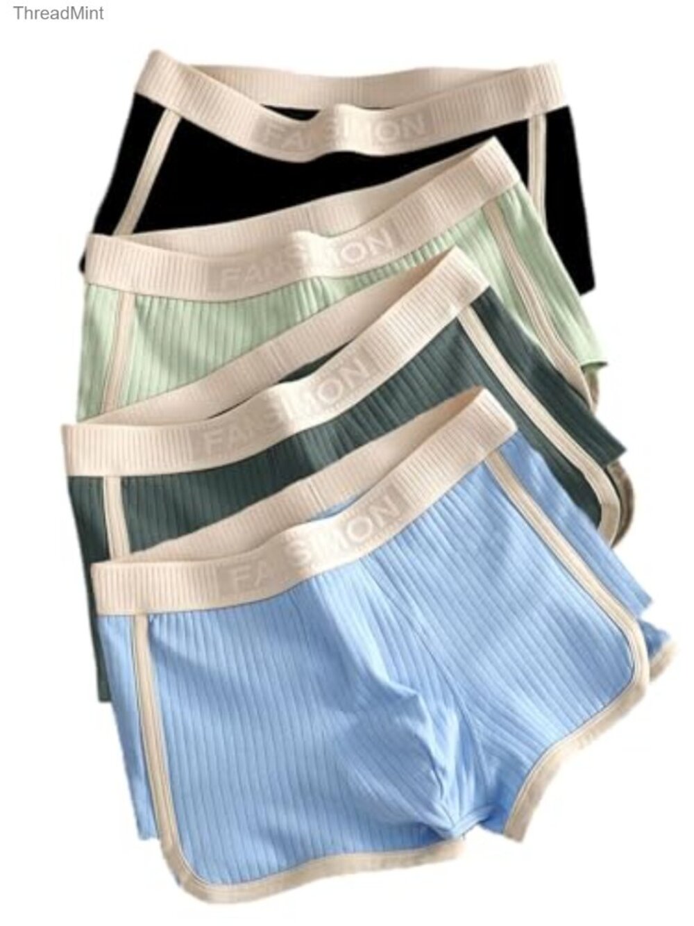 Men's Boxer Briefs Pack Knitted Ribbed Slit Stretchy Soft Comfort Underwear